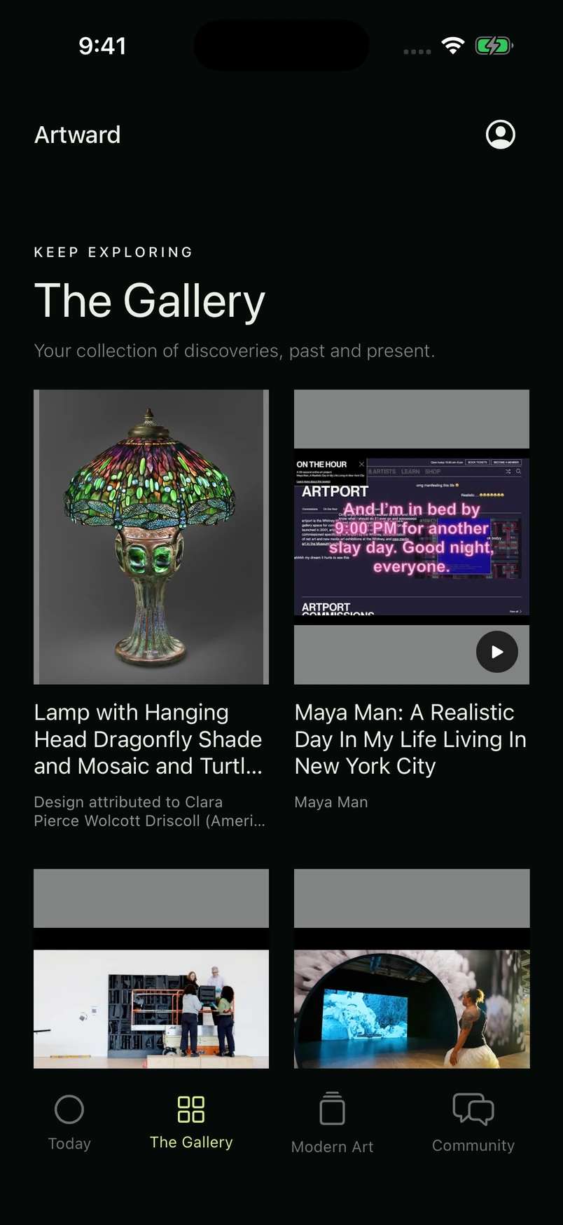 The Gallery in the new Artward interface